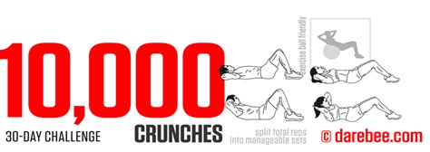 10000 Crunches Challenge Crunch Challenge 30 Day Workout Challenge Challenges