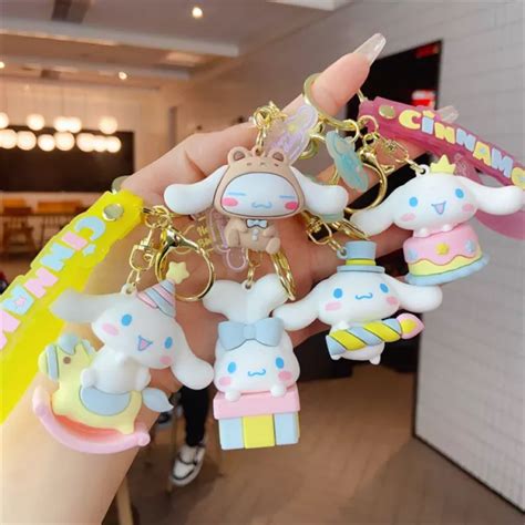 CINNAMOROLL SANRIO KAWAII Cartoon Cute Party Series PVC Doll Keychain