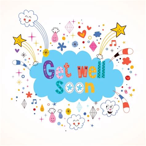 Get Well Soon Greeting Card Stock Vector By ©aliasching 58890025