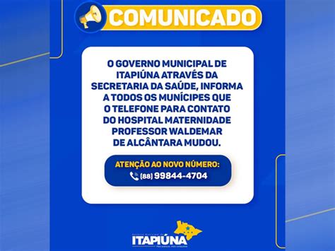 Secretaria Da Saúde De Itapiúna Divulga Novo Número De Telefone Do Hospital