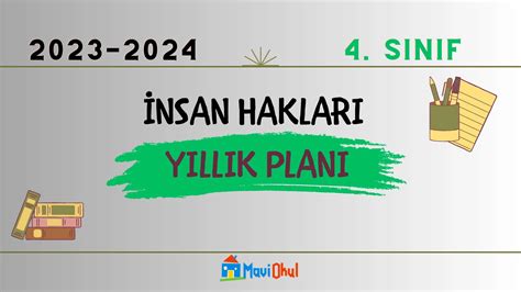 2023 2024 Eğitim Öğretim Yılı 4sınıflar İnsan Hakları Ve Demokrasi Dersi Yıllık Planı Meb