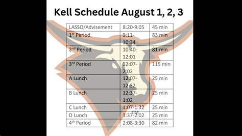 First Days Of School Schedule