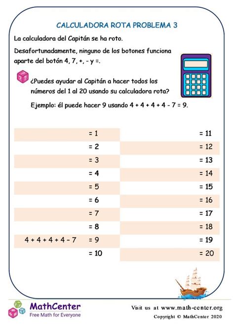 Math Center Segundo Grado Hojas De Trabajo Problemas Con Operaciones