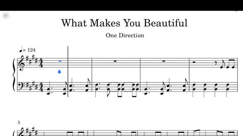 One Direction What Makes You Beautiful Sheet Music Youtube