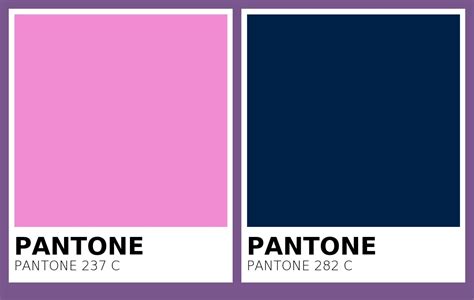 Color PANTONE 237 C vs PANTONE 282 C Side By Side