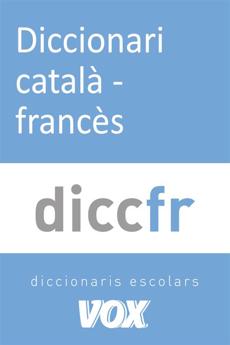 Diccionari Catal Franc S Hablamos De Libros