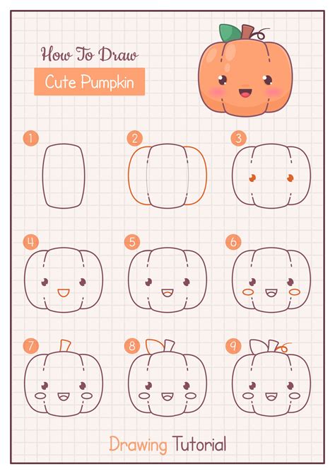 draw  pumpkin step  step drawing tutorial draw guide