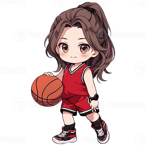 Cute Chibi Girl Basketball Player Ai Generative 33494814 Png