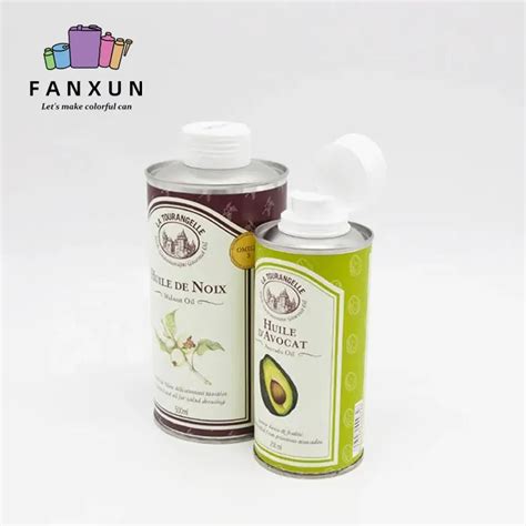 Food Grade Tinplate Can Empty Round Olive Oil Tin Can Wholesale Fanxuncan