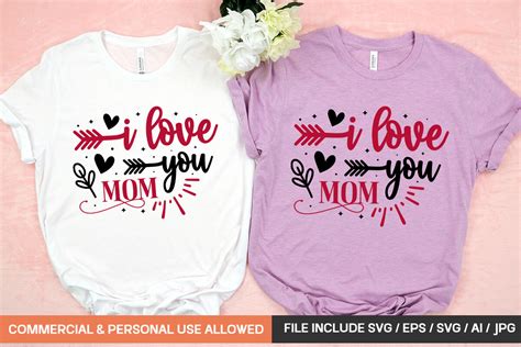 I Love You Mom Svg Design Graphic By Gatewaydesign · Creative Fabrica