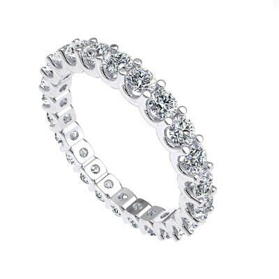 Ct Round Cut Diamond Shared U Prong Eternity Band Ring K White