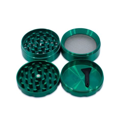 4 Piece Green Aluminum Herb Grinder Smoke Cargo