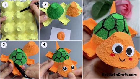 DIY Egg Carton Turtle Craft For Kids | Turtle crafts, Recycled crafts ...