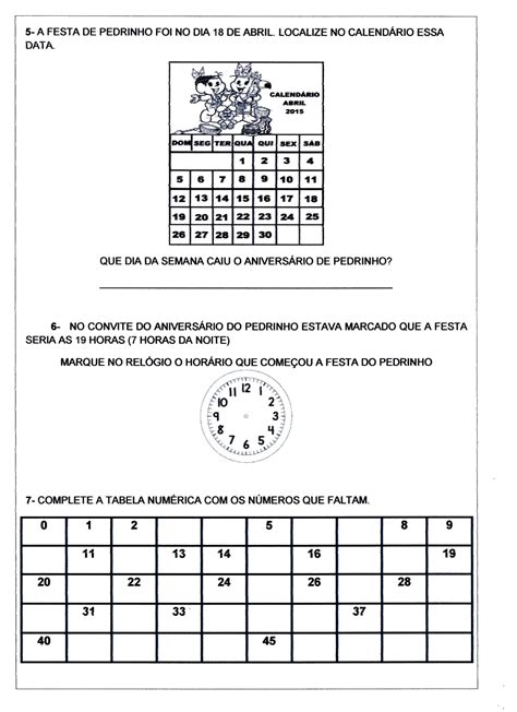 Avaliação 2 Ano Matematica - Avaliação de Matemática-2 Ano-Parte 2 · Alfabetização Blog