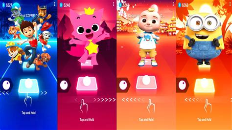 Paw Patrol Vs Pinkfong Vs Cocomelon Vs Minions Tiles Hop Edm Rush