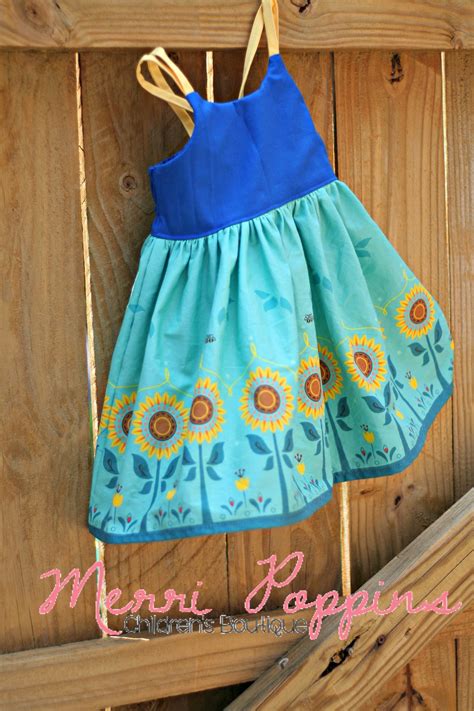 Anna Sunflower Summer Dress Disney Inspired Frozen Girls Etsy