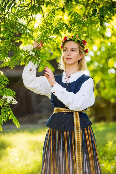 Premium Photo | Latvian woman in traditional clothing ligo folk