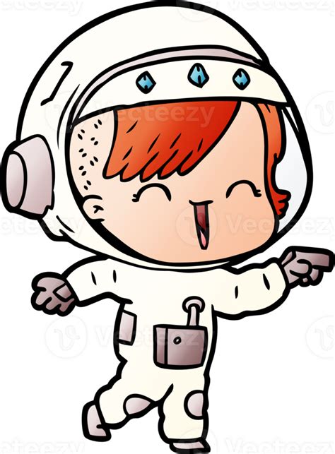 Happy Cartoon Space Girl Drawing 46690481 Png