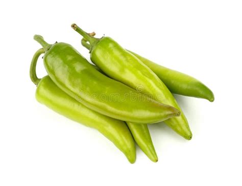 Green Fresh Jalapeno Peppers Close Up On White Stock Image Image Of