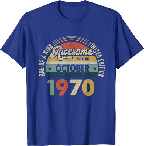 Vintage Retro October 1970 51st Birthday T 51 Years Old T Shirt