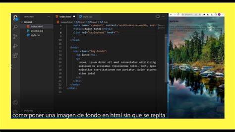 Como PONER Una IMAGEN De FONDO En HTML Sin Que Se REPITA YouTube