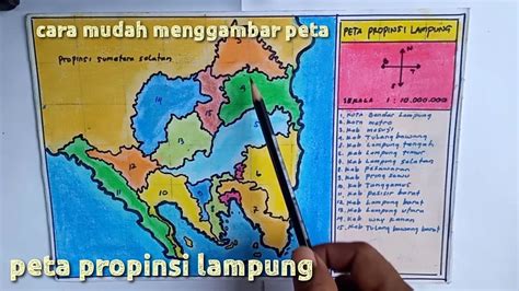 Membuat Peta Provinsi Lampung Dibuku Gambar A4 YouTube