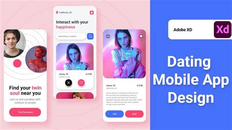 Dating Mobile App Design Using Adobe Xd Datingapp Youtube