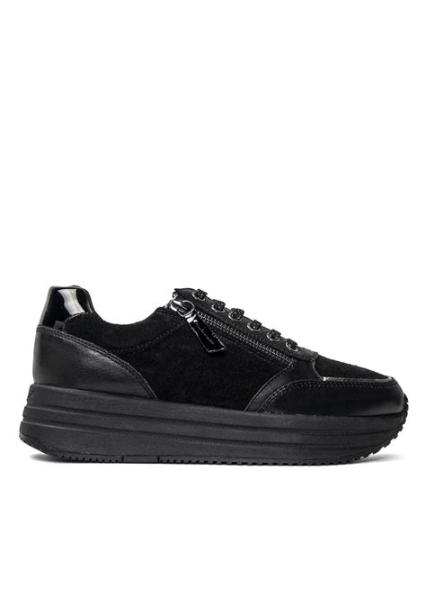 Damen Sneaker Schwarz Geox D Kency Sneaker Peeker Gr Te