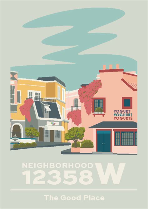 Our favorite neighborhood, vintage travel poster style : r/TheGoodPlace