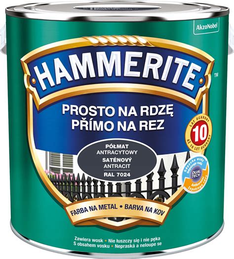 HAMMERITE FARBA NA RDZĘ ANTRACYTOWY PÓŁMAT 2 5L 5686367 Cena