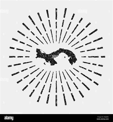 Mapa vintage de Panamá Grunge sunburst por todo el país Forma de