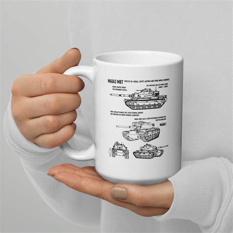 M A Patton Tank Blueprint Recognition White Glossy Mug Etsy