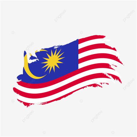 Malaysia Flag With Waving Brush Stroke Clipart Hd Images Flag Clipart Brush Clipart Malaysia