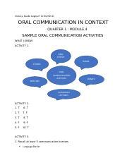 Week Occ Sample Oral Communication Docx Victoria Noelle Angela P