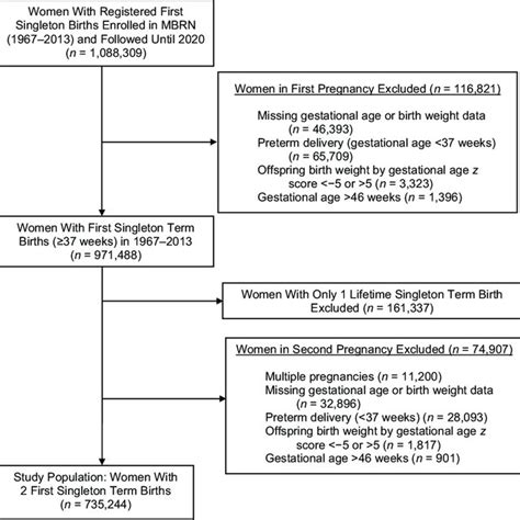 Selection Of Women With 2 First Singleton Term Births From The Medical