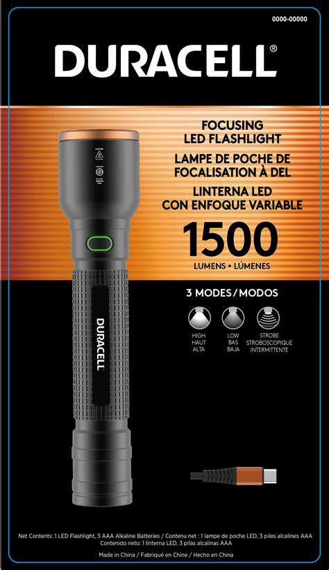 DURACELL - 1500 Lumen Rechargeable Flashlight