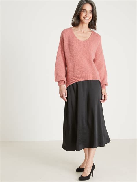 Pull Col V Avec Mohair Et Laine Daxon Femme Daxon