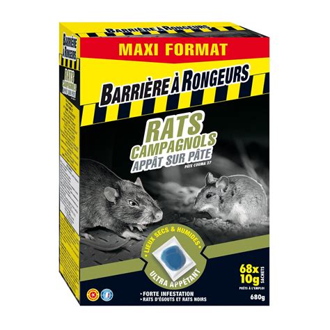 Anti rats et souris appât sur pâte maxi format BARRIERE A RONGEURS