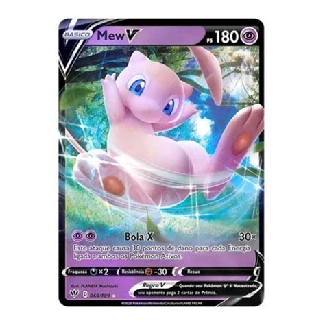 Carta Pokemon Mew V Ultra Rara Original 50 Cartas Pt Shopee Brasil