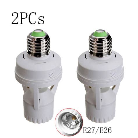 2x E27 Screw Light Bulb Socket Led Pir Infrared Motion Sensor Switch