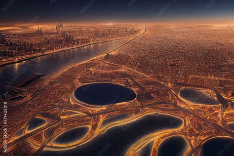 Riyadh city in Saudi Arabia, night view. Generative AI Stock ...