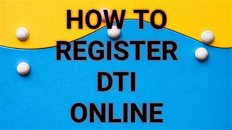 How To Register Dti Online Youtube