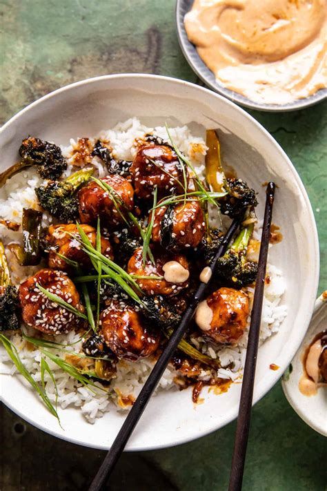 Weeknight Sticky Honey Garlic Meatballs Half Baked Harvest