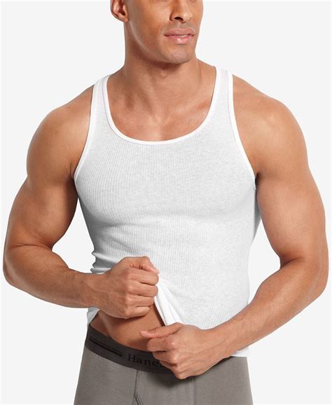 Hanes Mens Big And Tall 4 Pk A Line Cotton Tank Undershirts Macys