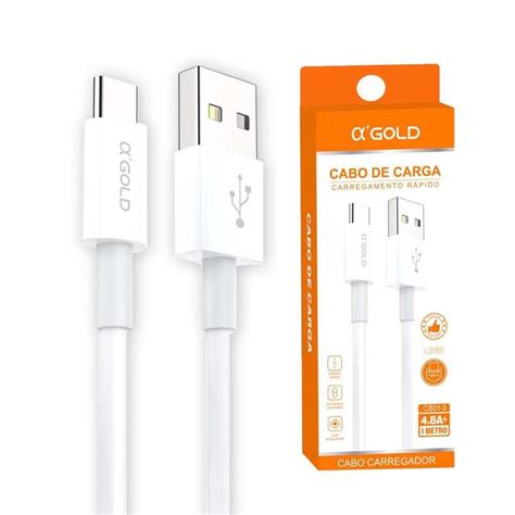 Cabo Usb Para Tipo C Branco Metro A A Gold