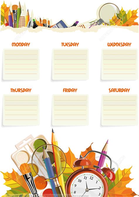 Printable School Timetable Template | Free Printable Papercraft Templates