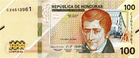 Honduras New 100 Lempira Note B356a Confirmed BanknoteNews