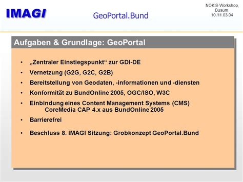 Geomis Bund Und Geoportal Bund Stand Und Weiterentwicklung J Rgen