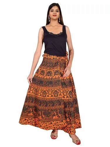 Kanika Rajasthani Long Printed Cotton Wrap Around Skirt Size Free