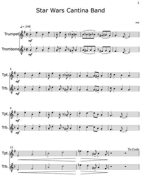 Star Wars Cantina Band - Sheet music for Trumpet, Trombone